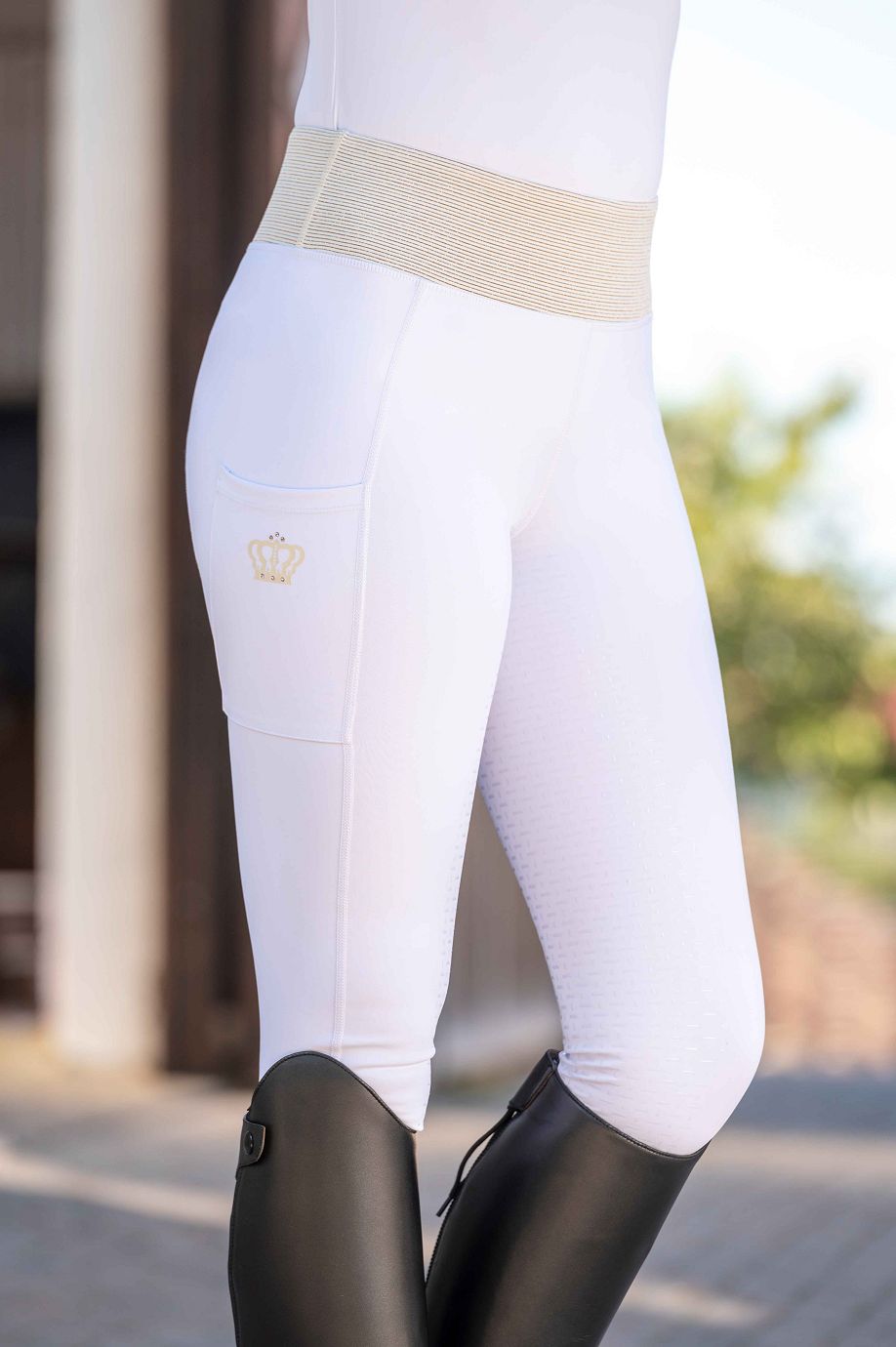HKM Reitleggings "Lavender Bay" Silikon-Vollbesatz,taupe,40/42,Sale