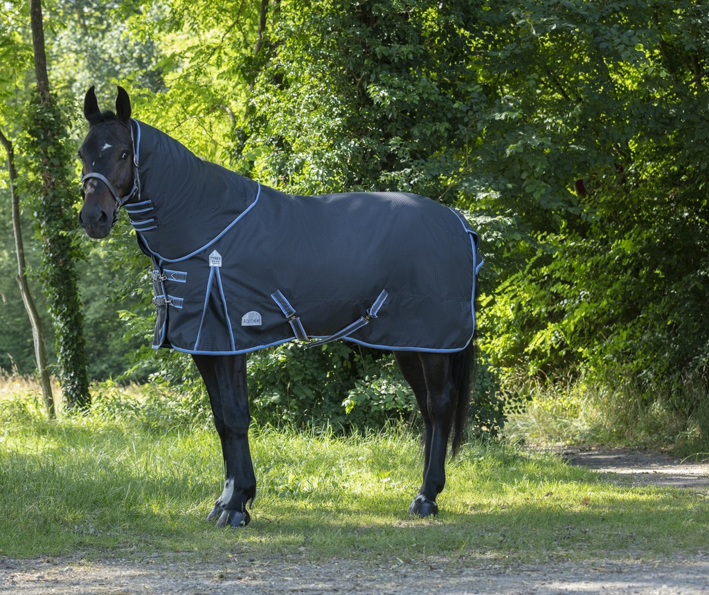 EQUITHÈME "TYREX 1200D" 8000/8000 Halsteil, grau/blau, 150g Füllung
