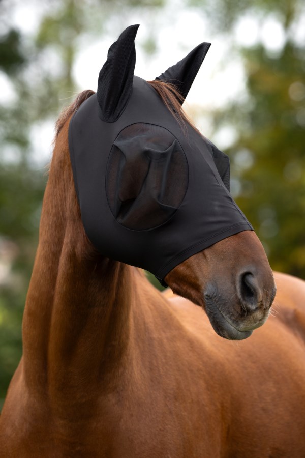 Covalliero Fliegenschutzmaske FinoStretch Zipper,schwarz,Pony,Sale