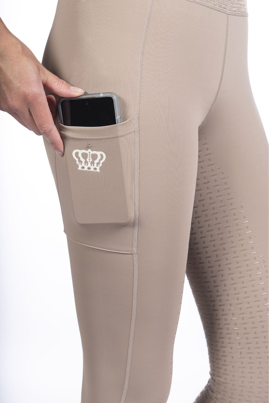 HKM Reitleggings "Lavender Bay" Silikon-Vollbesatz,taupe,40/42,Sale