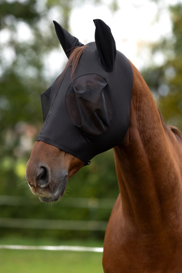 Covalliero Fliegenschutzmaske FinoStretch Zipper,schwarz,Pony,Sale