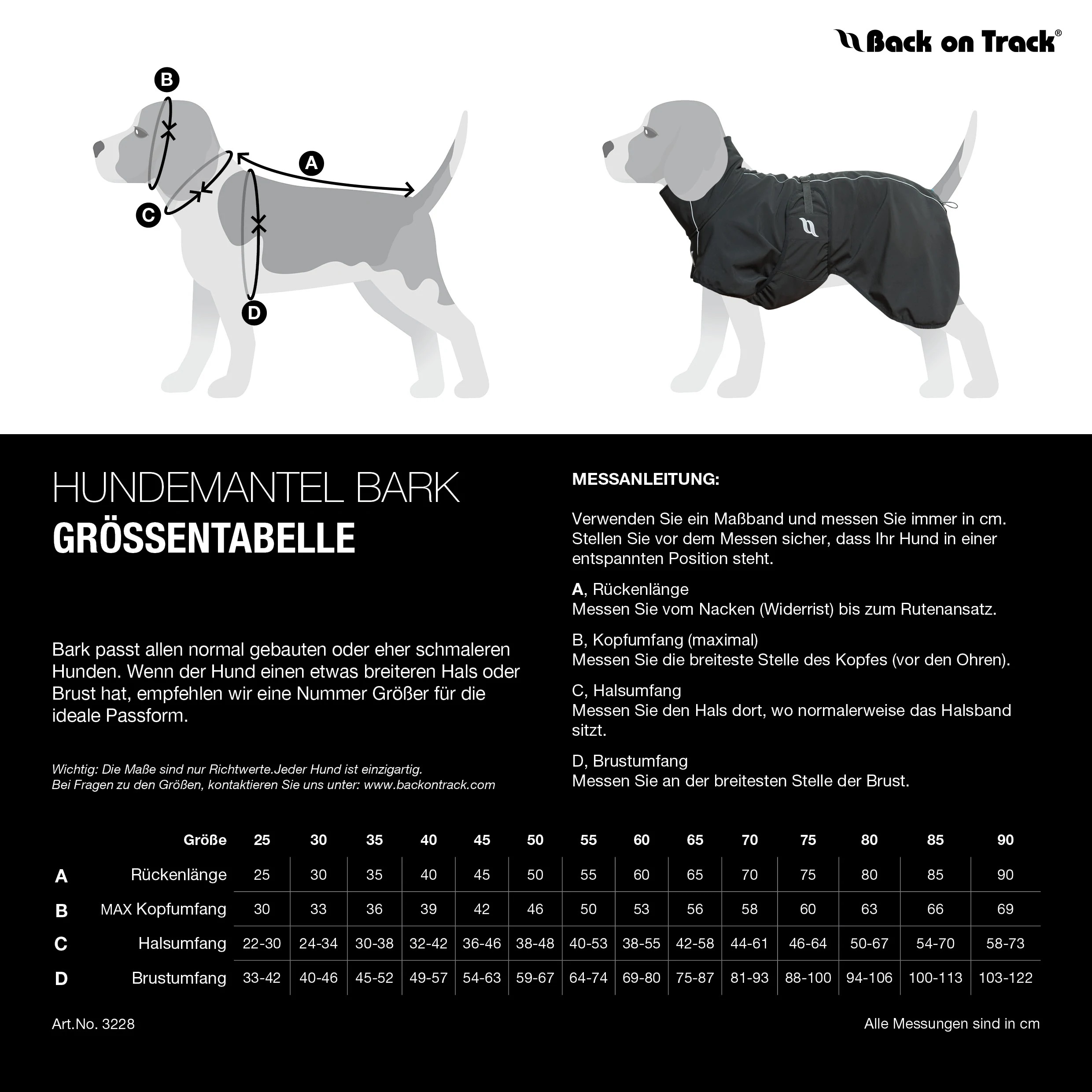 Back on Track Hundemantel Bark, grau, Allround Mantel