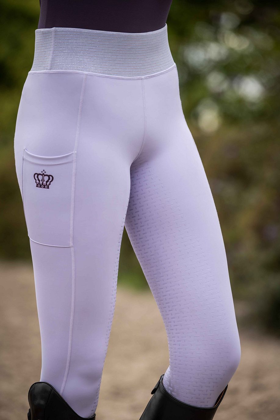 HKM Reitleggings "Lavender Bay" Silikon-Vollbesatz,taupe,40/42,Sale