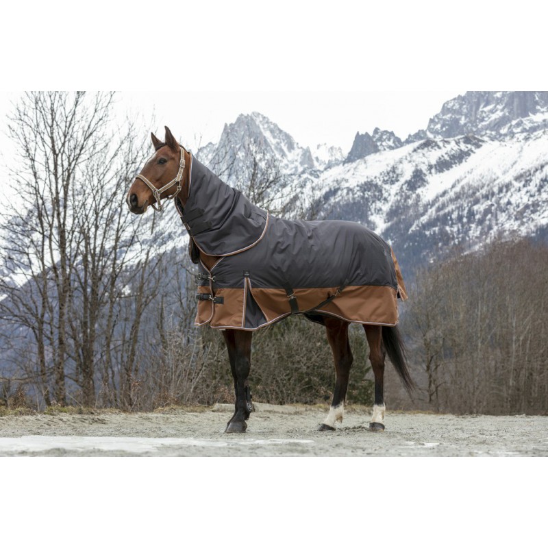 EQUITHÈME TYREX 600D "Aisance" Halsteil, grau/braun, 200g Füllung